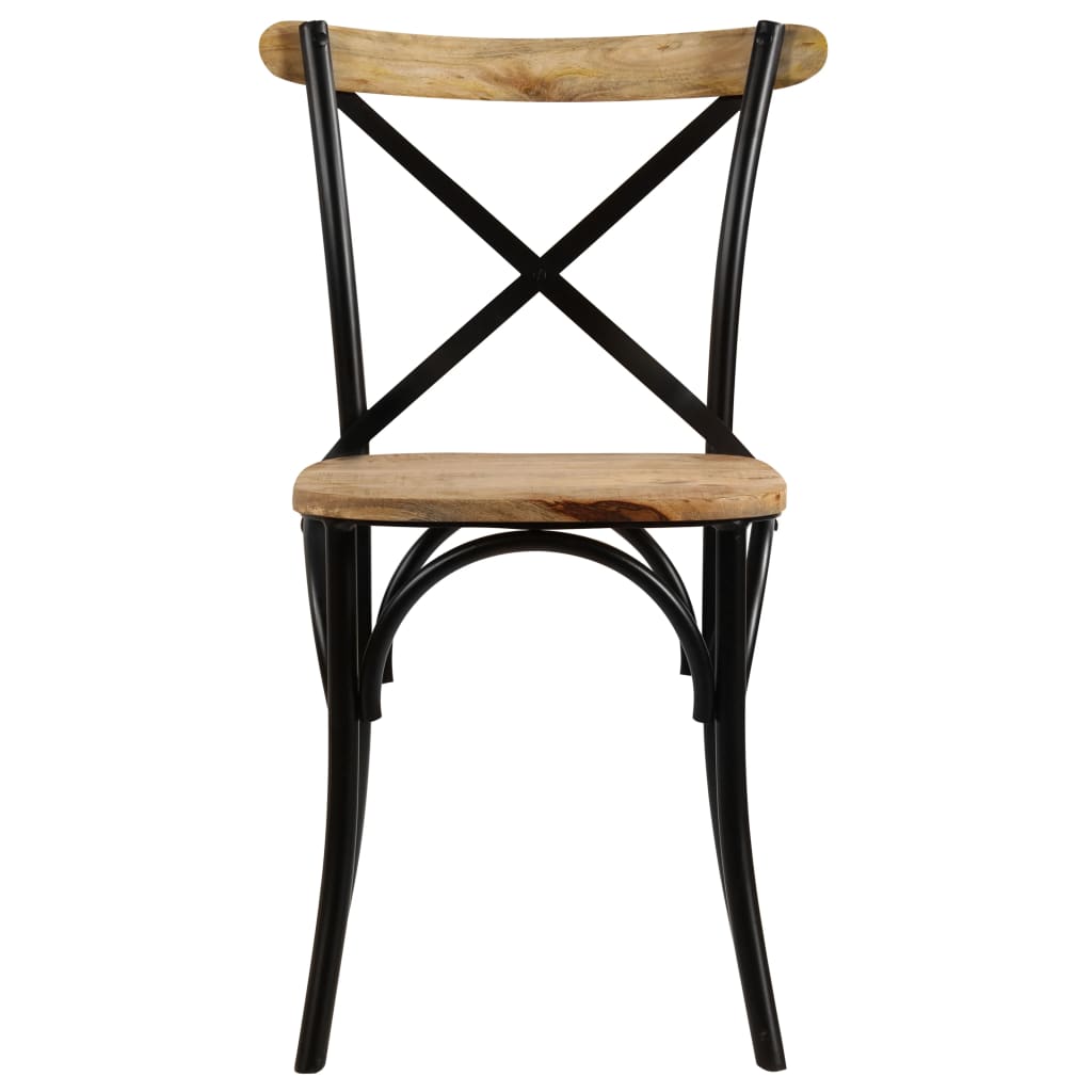 Cross chairs 2 pcs. Black solid mango wood
