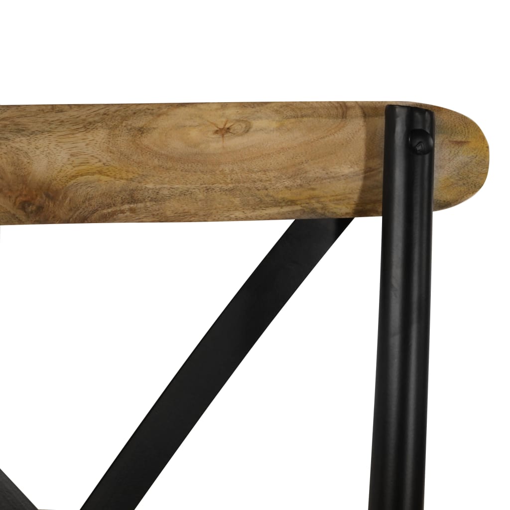 Cross chairs 2 pcs. Black solid mango wood