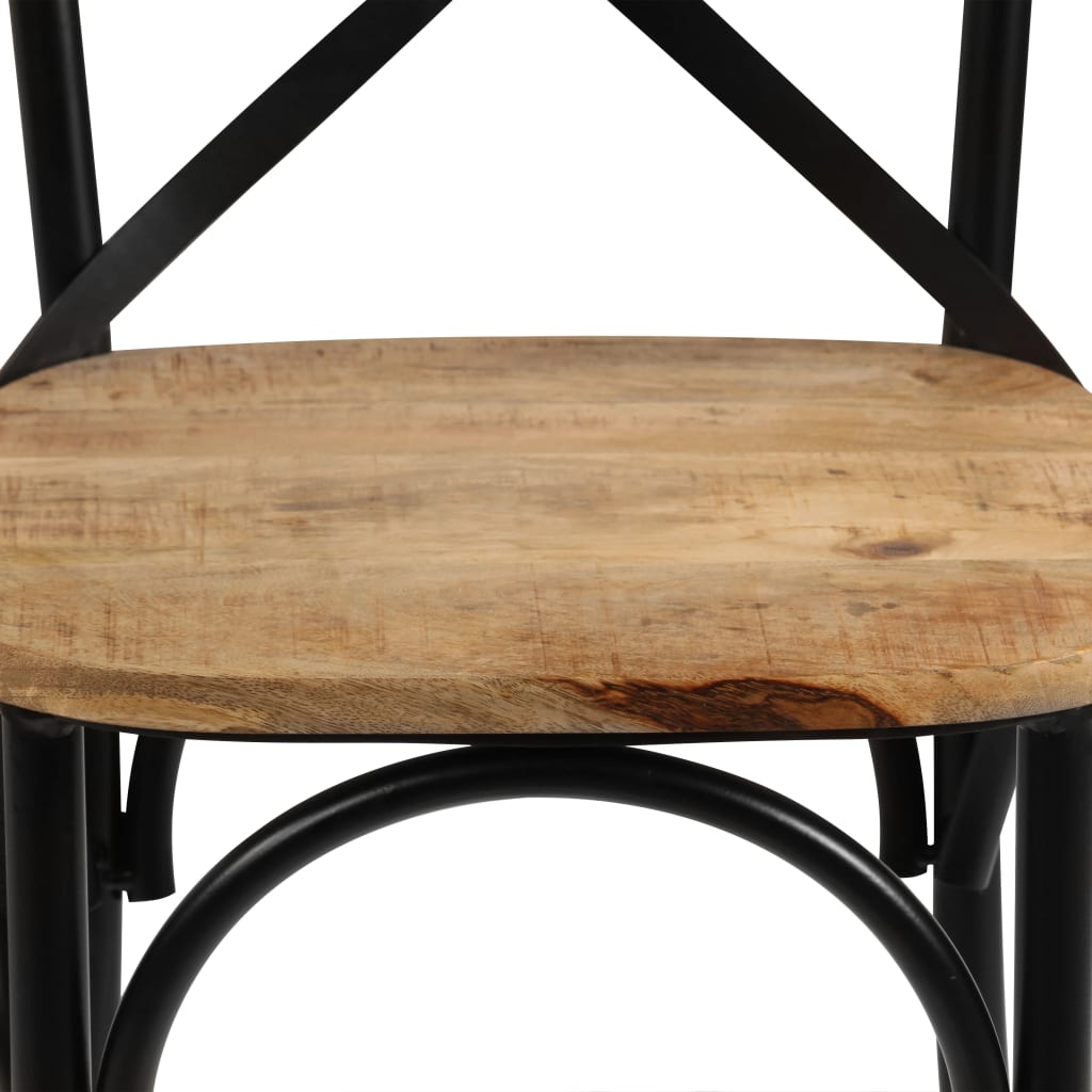 Cross chairs 2 pcs. Black solid mango wood
