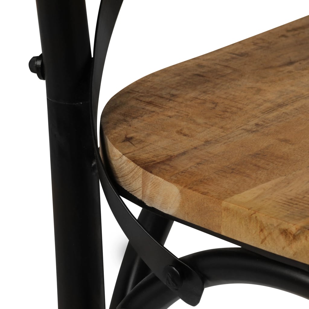 Cross chairs 2 pcs. Black solid mango wood