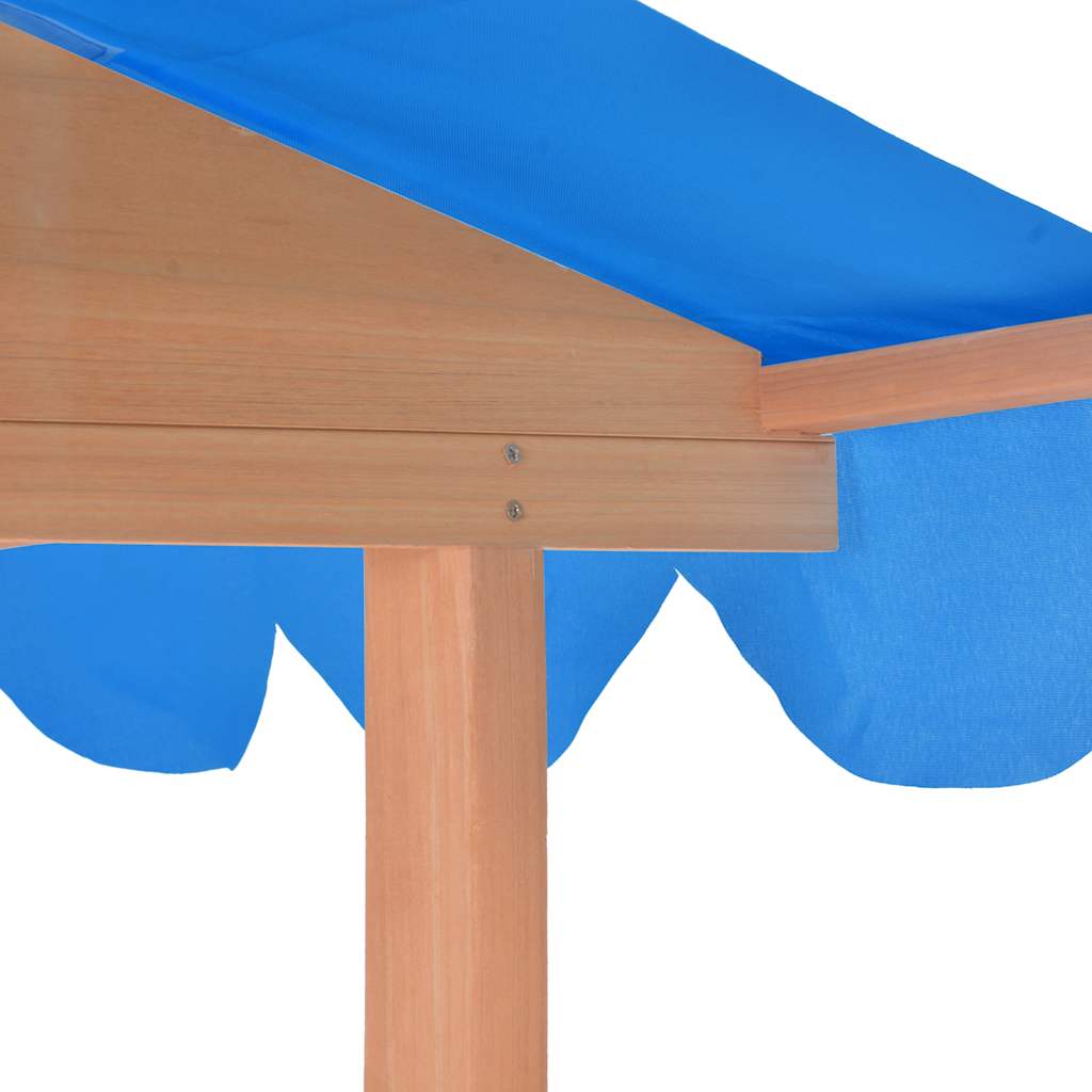 Children's Playhouse with Sandpit Fir Wood Blue UV50