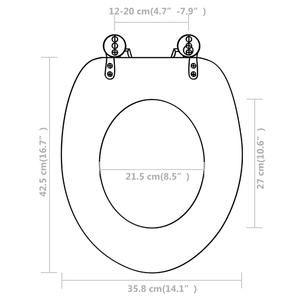 Toilet seats with lid 2 pcs. MDF white