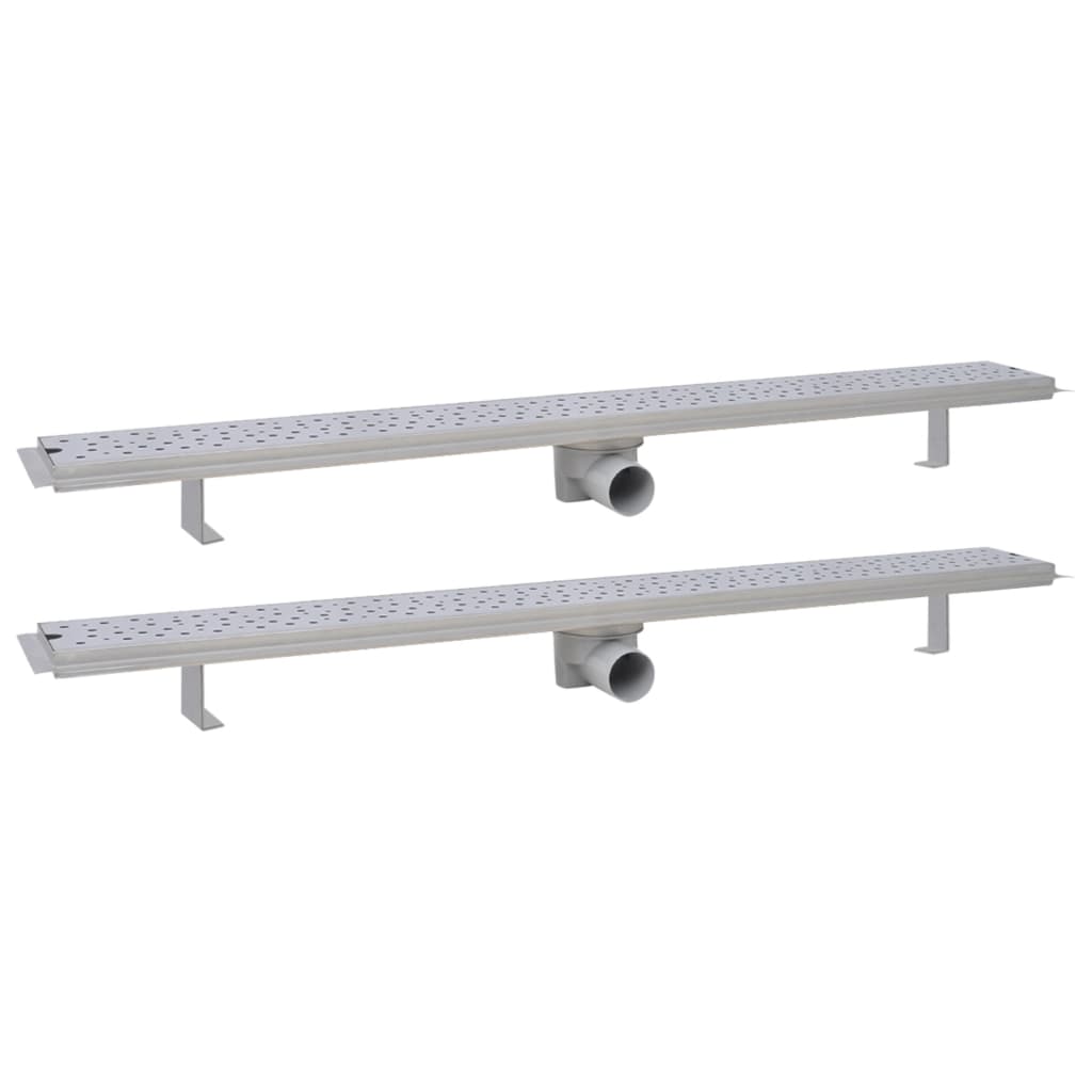 Lineare Duschrinnen 2 Stk. Blasen 1030 x 140 mm Edelstahl