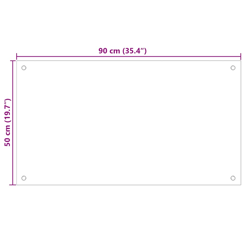 Kitchen backsplash transparent 90×50 cm tempered glass