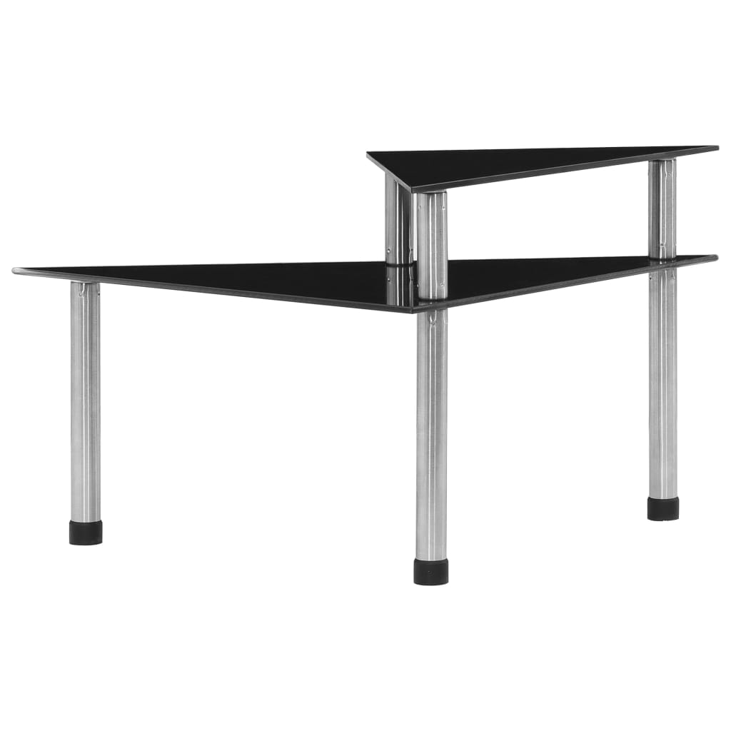 Kitchen shelf black 49.5x35x26 cm tempered glass