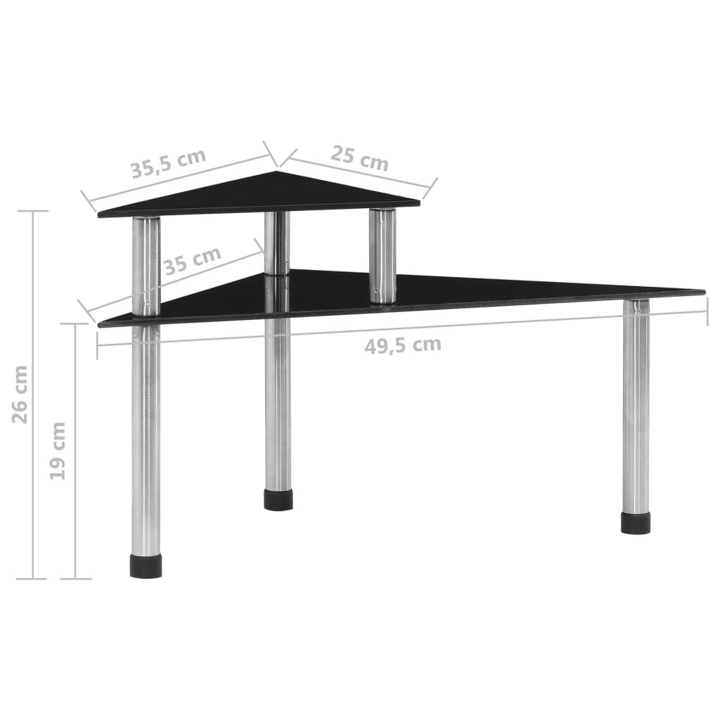 Kitchen shelf black 49.5x35x26 cm tempered glass