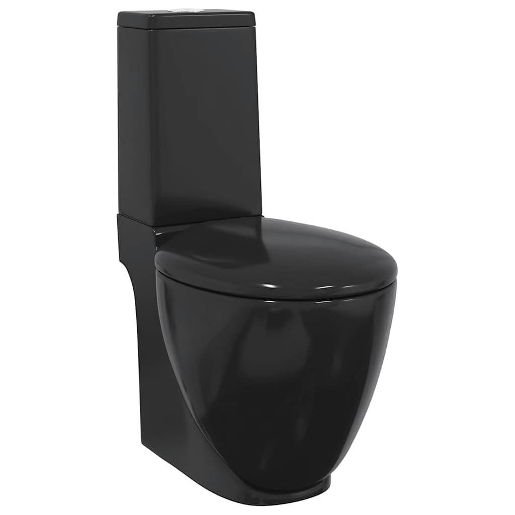 Keramik-Toilette Abgang Horizontal Schwarz