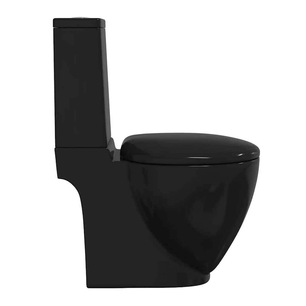 Keramik-Toilette Abgang Horizontal Schwarz