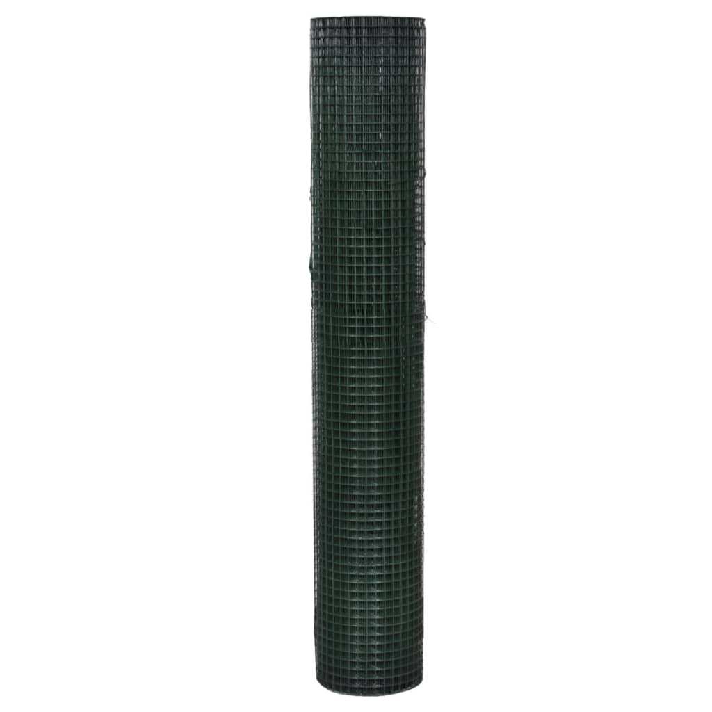 Drahtzaun für Hühner Verzinkter Stahl 1x25 m Grün