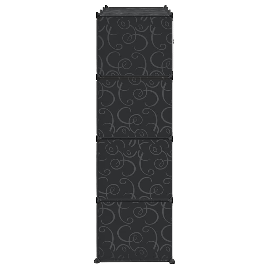 Modularer Schrank mit 9 Fächern 109x36,5x143cm Schwarz und Weiß