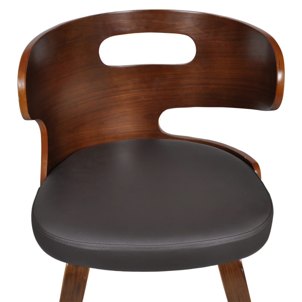 Dining chairs 4 pcs. Brown bentwood and imitation leather