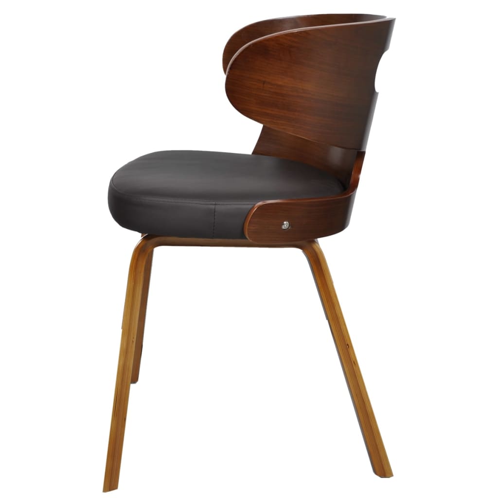 Dining chairs 4 pcs. Brown bentwood and imitation leather