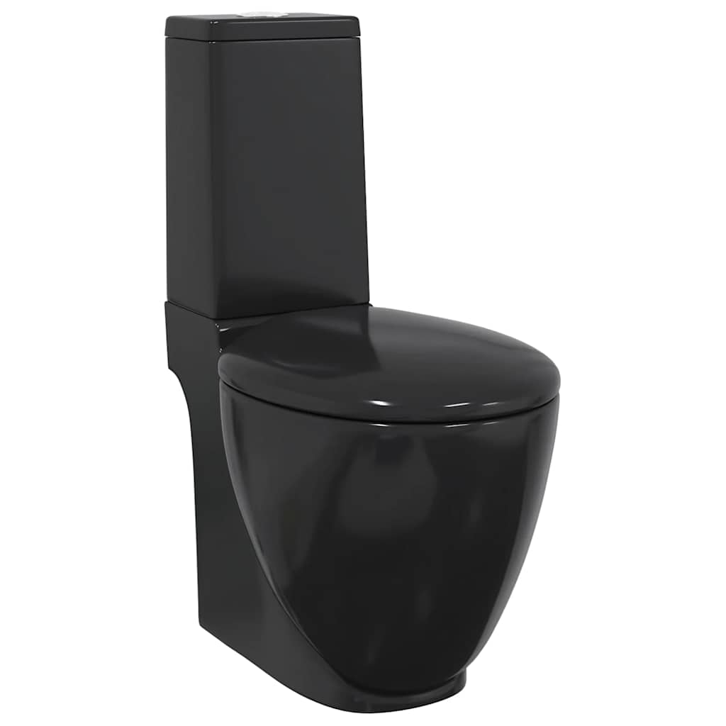 Toilette Rund Keramik Schwarz