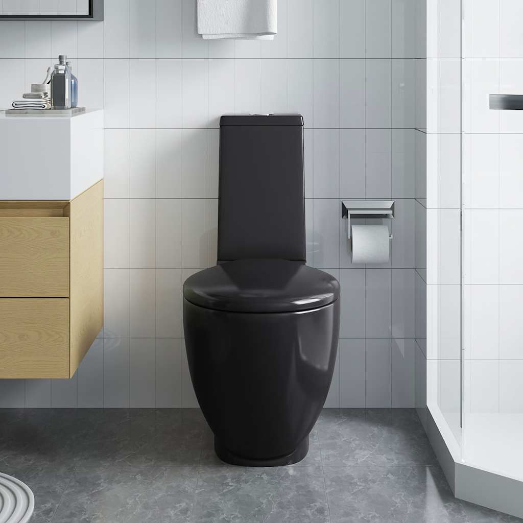Toilette Rund Keramik Schwarz