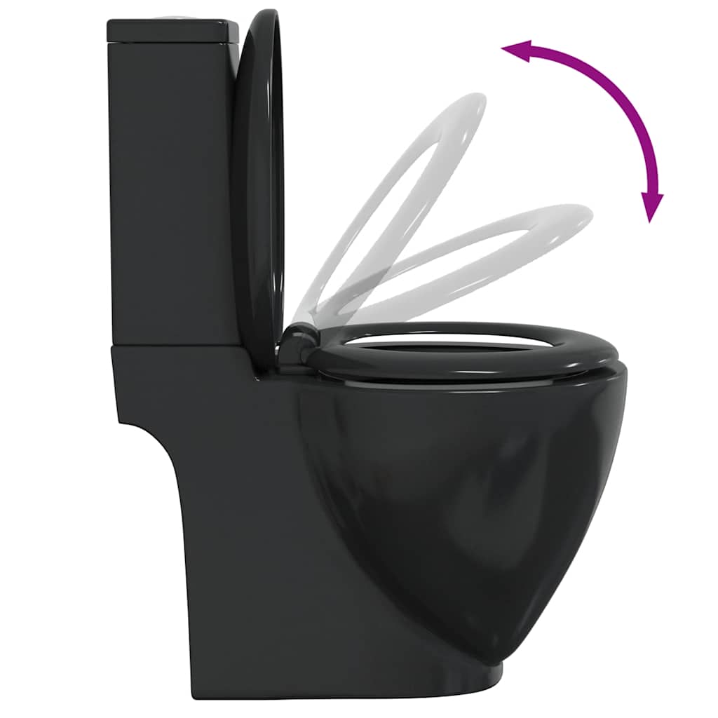 Toilette Rund Keramik Schwarz
