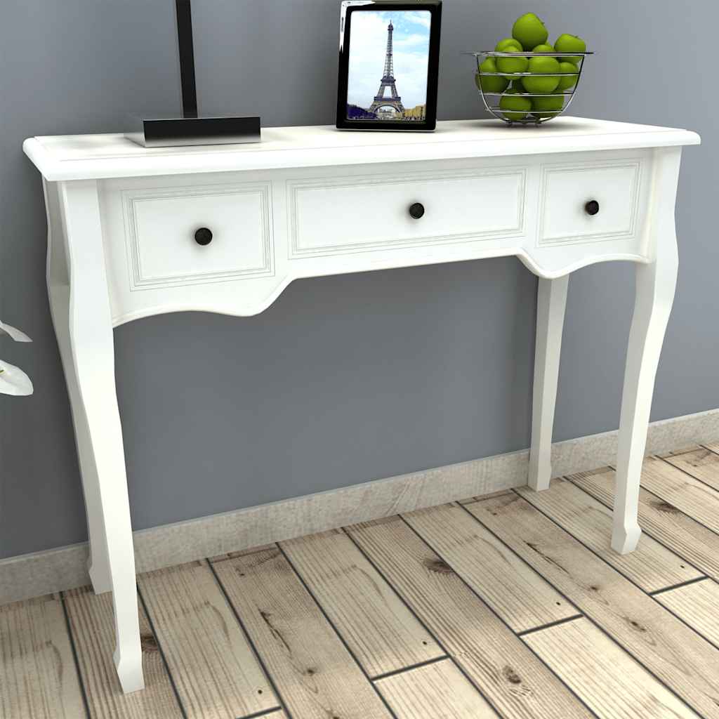 Dressing table console table with three drawers white