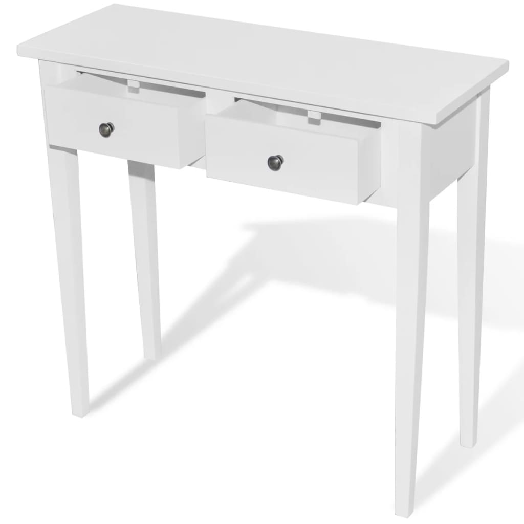 Dressing table console table with two drawers white