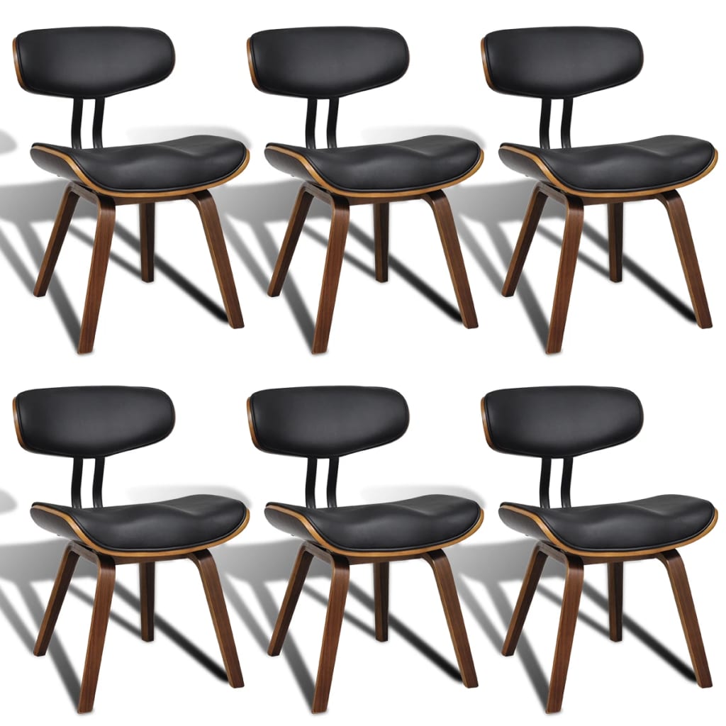 Dining room chairs 6 pcs. bentwood and imitation leather