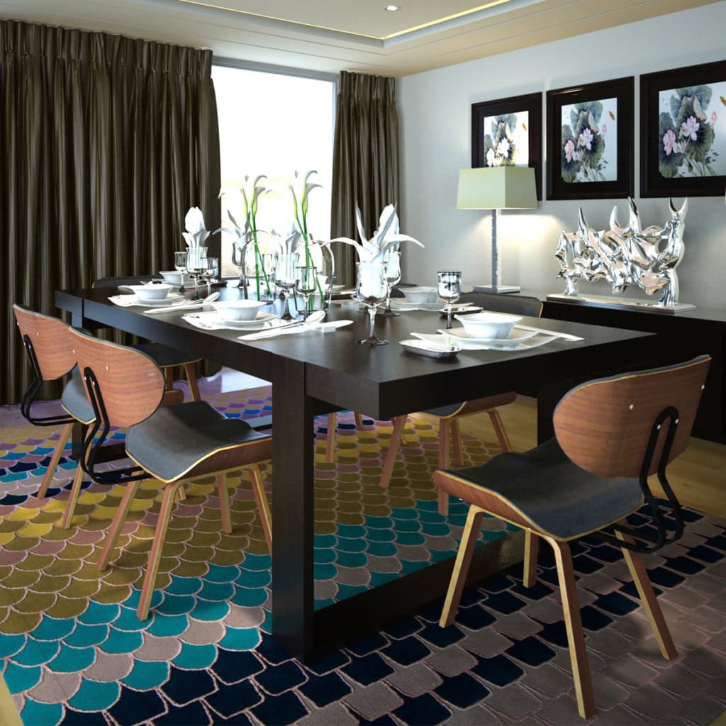 Dining room chairs 6 pcs. bentwood and imitation leather