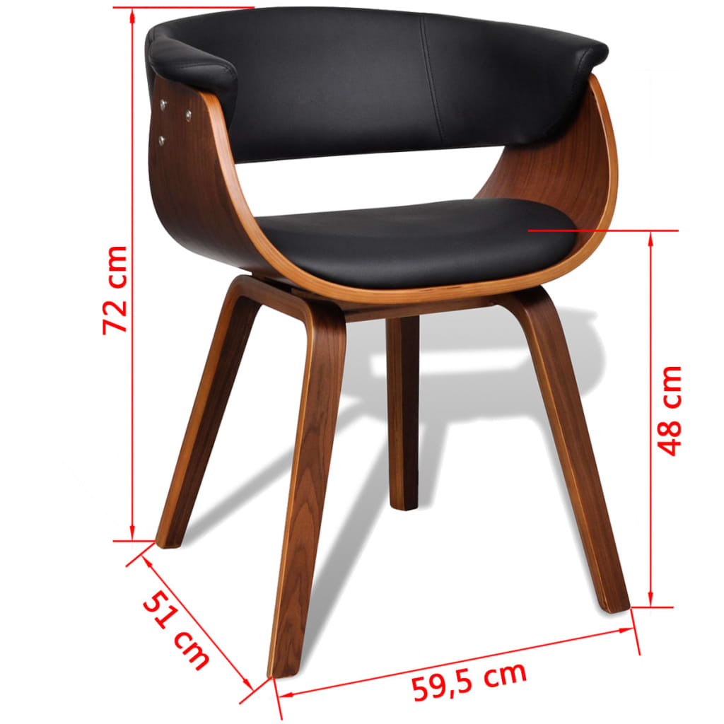 Dining room chairs 6 pcs. bentwood and imitation leather