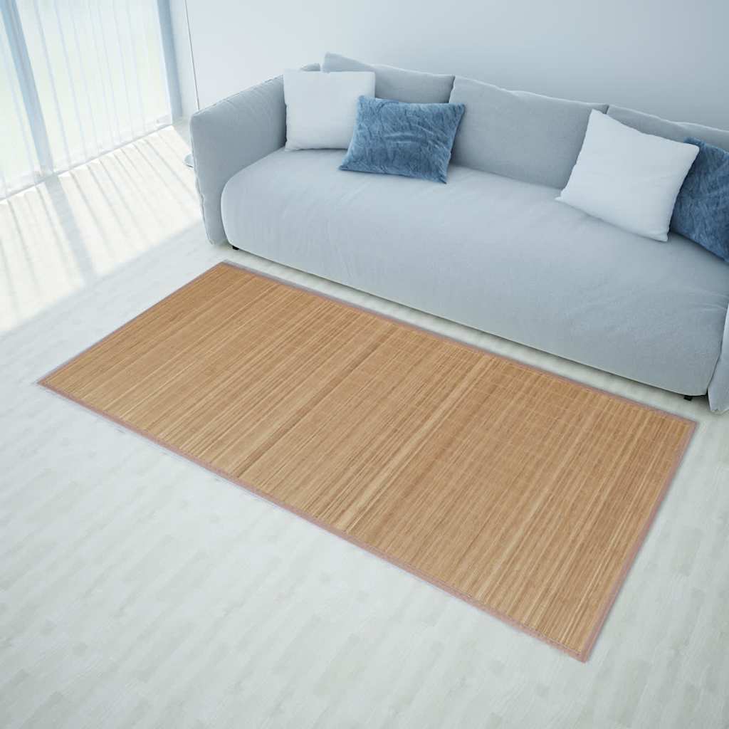 Bamboo Rug Brown Rectangular 80x200 cm