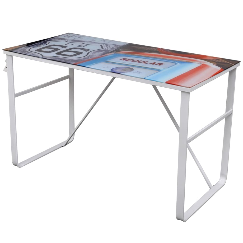 Desk with lifestyle print