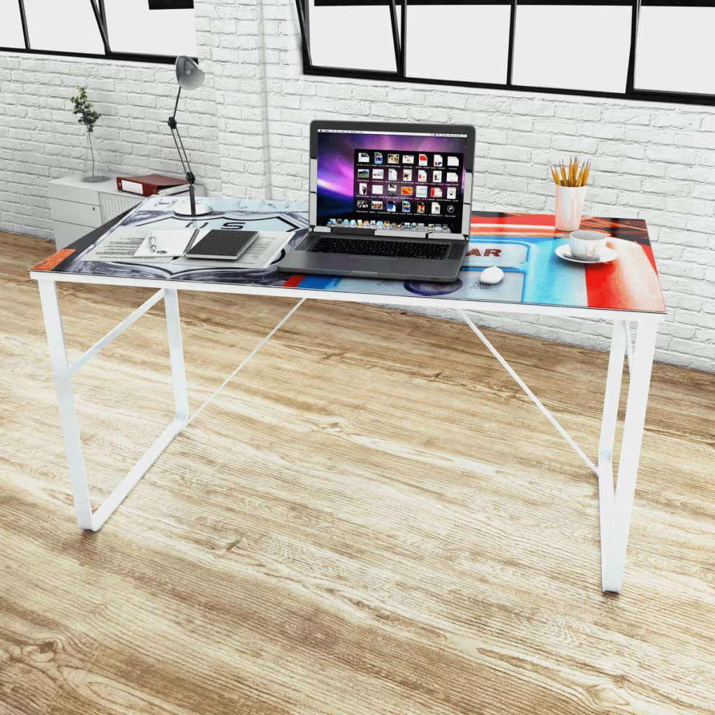 Desk with lifestyle print