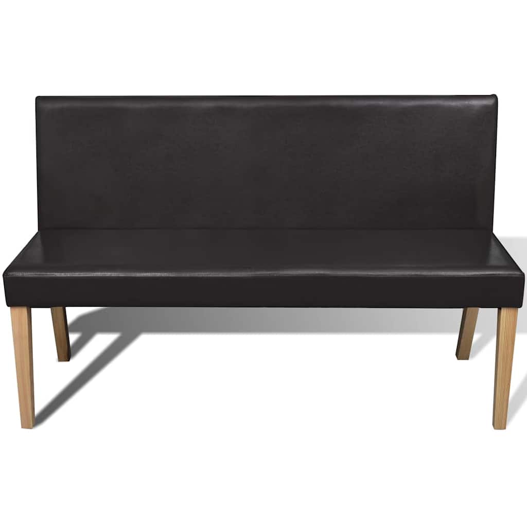 Bench 139.5 cm dark brown artificial leather