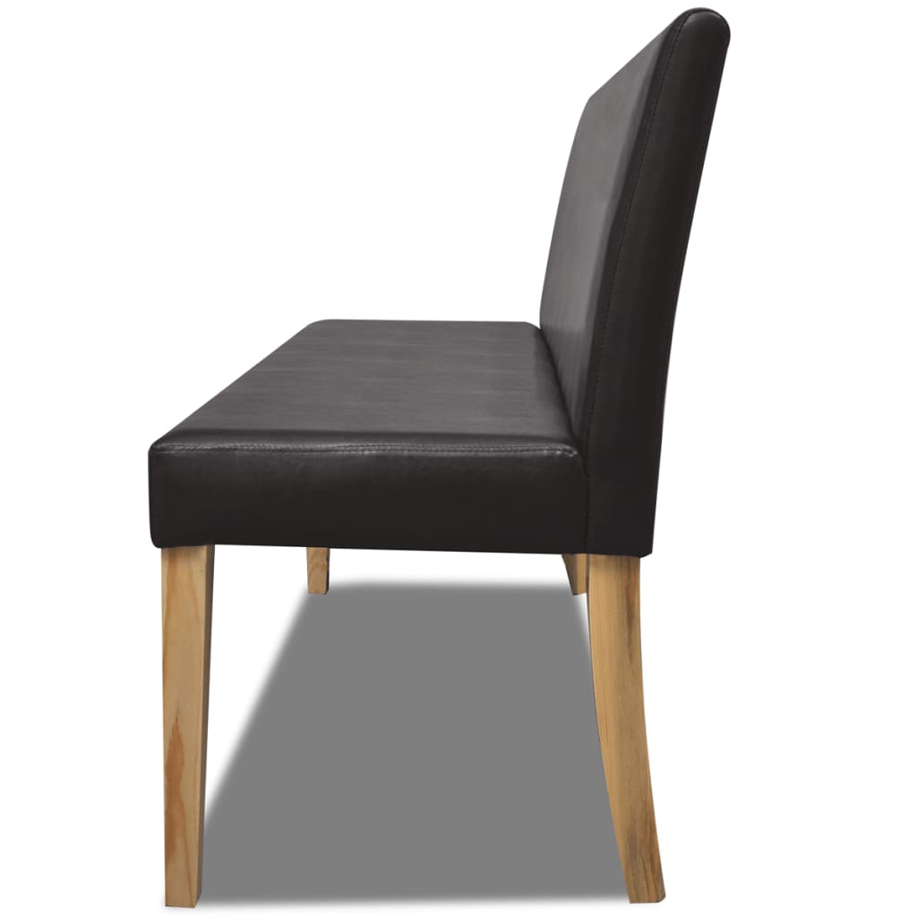 Bench 139.5 cm dark brown artificial leather