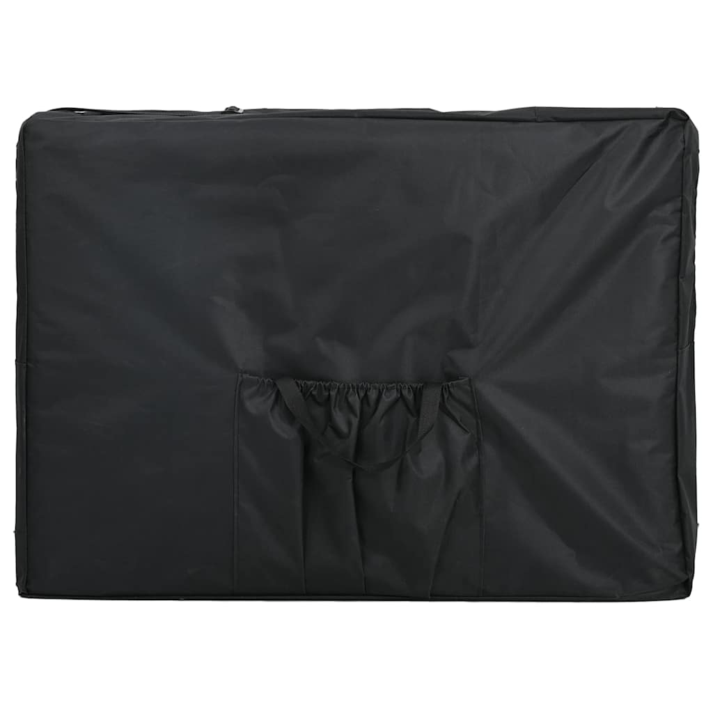 Massageliege Klappbar 4-Zonen mit Aluminiumgestell Schwarz