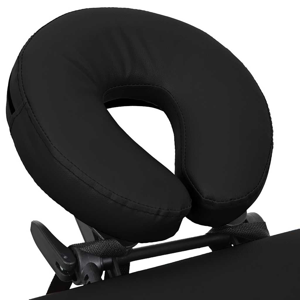 Massageliege Klappbar 4-Zonen mit Aluminiumgestell Schwarz
