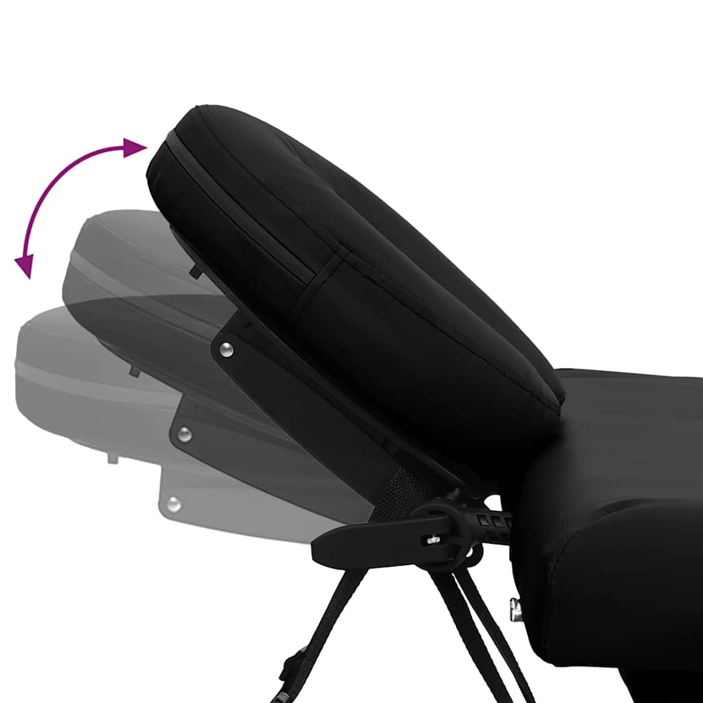 Massageliege Klappbar 4-Zonen mit Aluminiumgestell Schwarz
