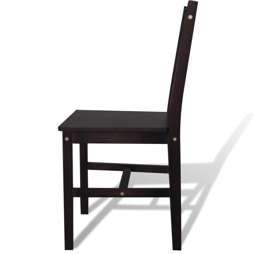 Dining chairs 2 pcs. Dark brown pinewood