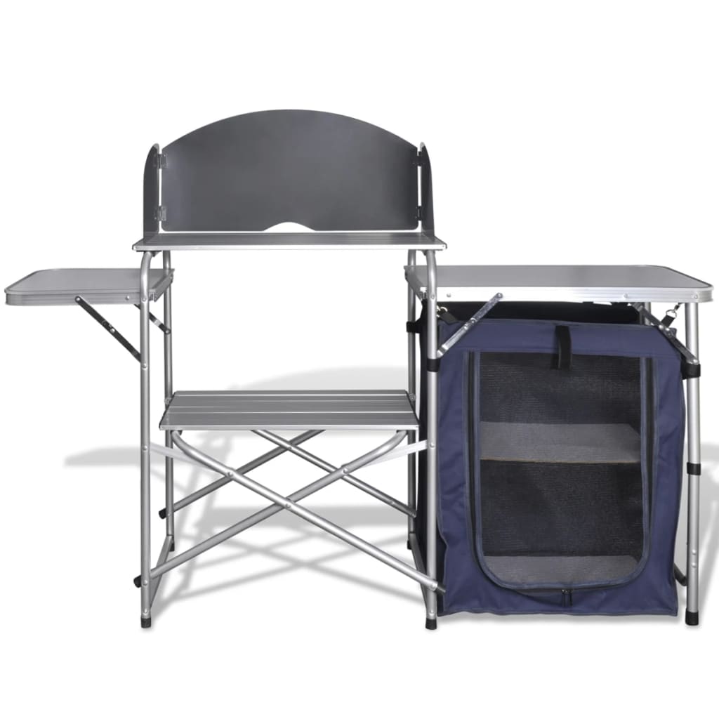 Camping Kitchen Foldable with Aluminum Windshield