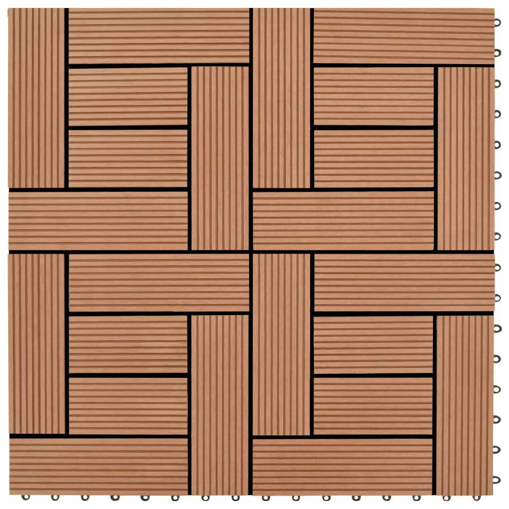 Braune Terrassenfliesen 11 Stk. 30 x 30 cm WPC 1 qm
