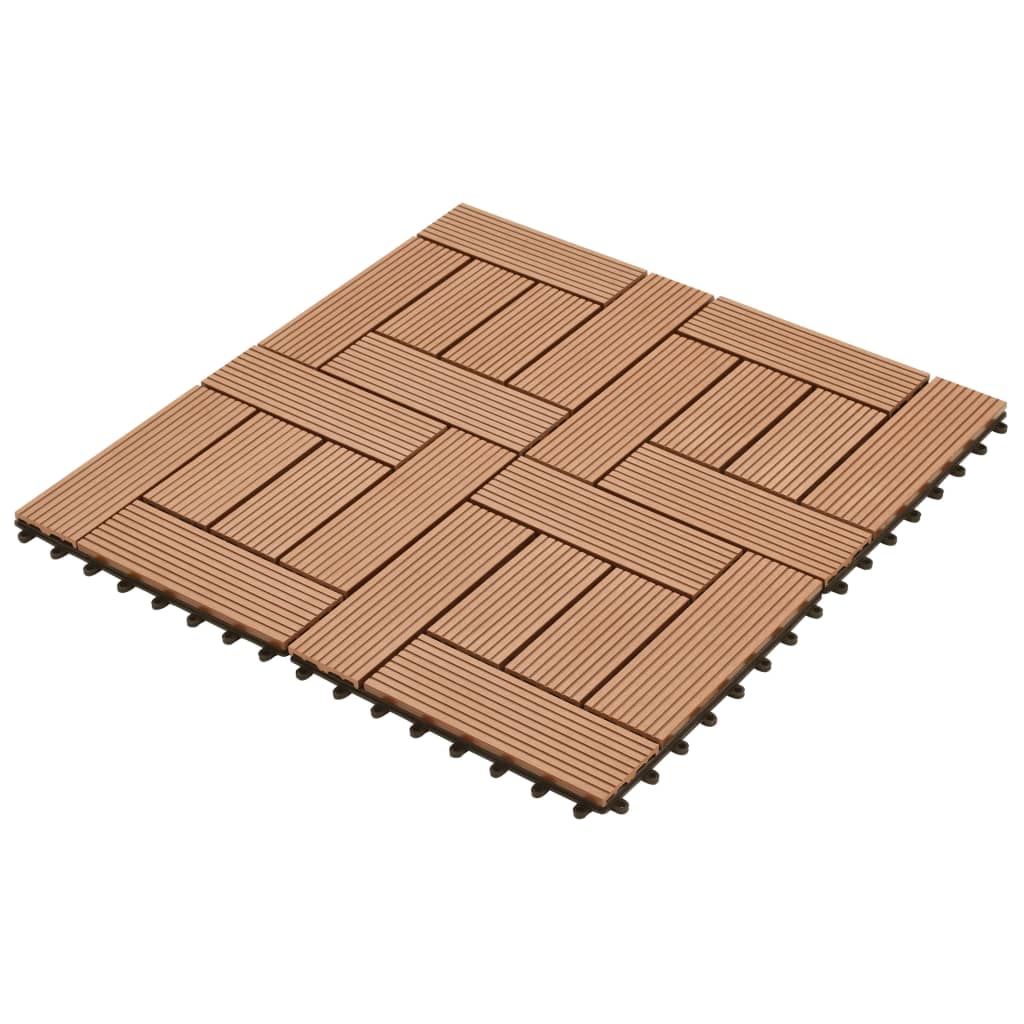 Braune Terrassenfliesen 11 Stk. 30 x 30 cm WPC 1 qm