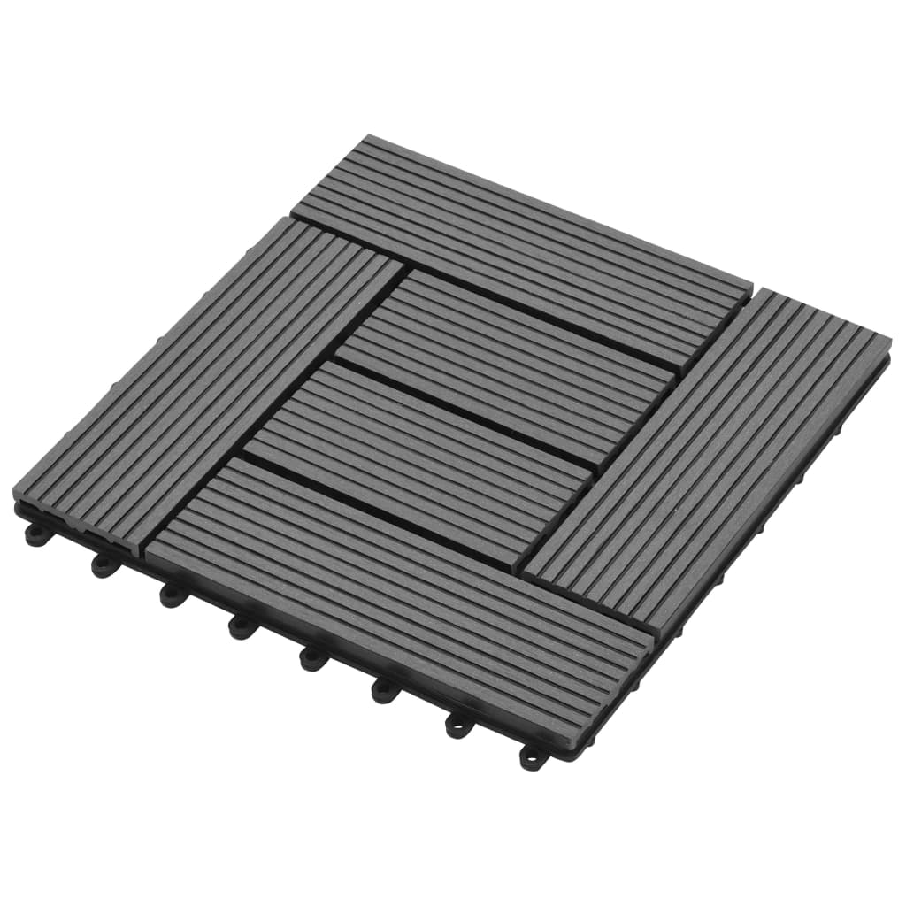 Grey patio tiles 11 pcs. 30 x 30 cm WPC 1 sqm