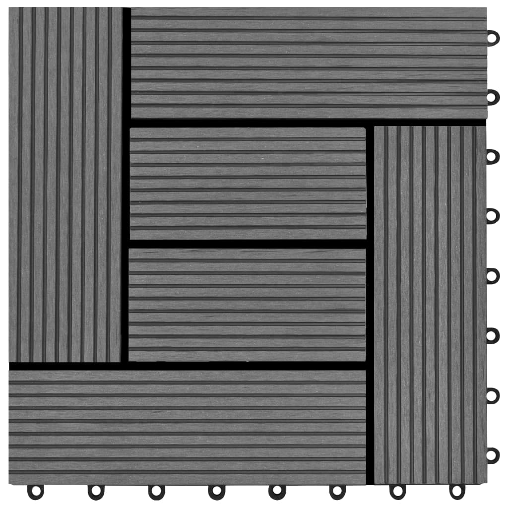 Grey patio tiles 11 pcs. 30 x 30 cm WPC 1 sqm