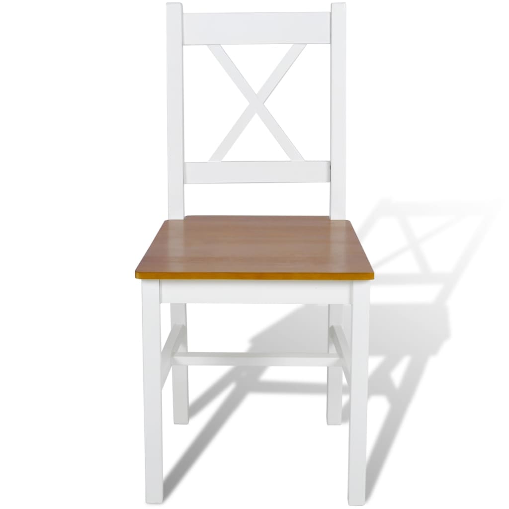 Dining chairs 6 pcs. White pinewood