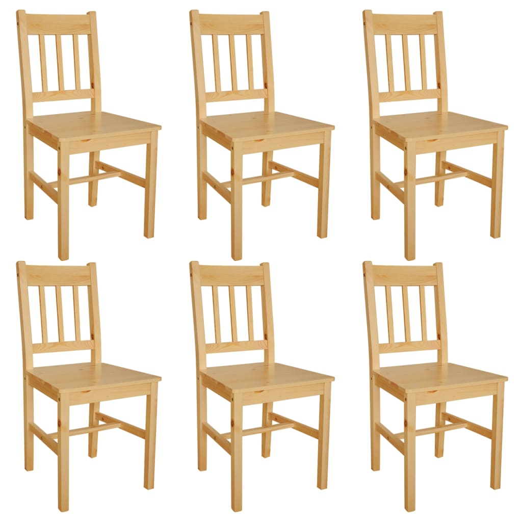 Dining room chairs 6 pcs. pinewood