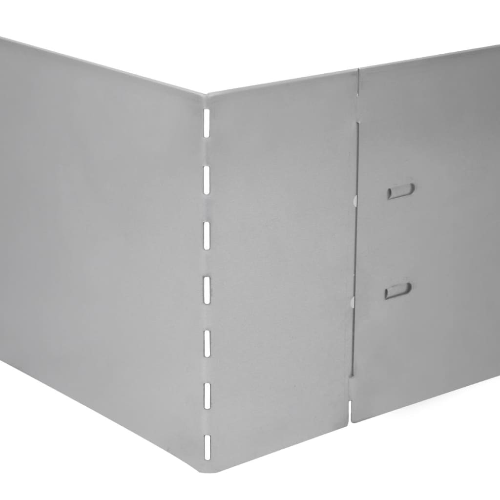 Flexible lawn edging set of 15 galvanized steel 100x14 cm