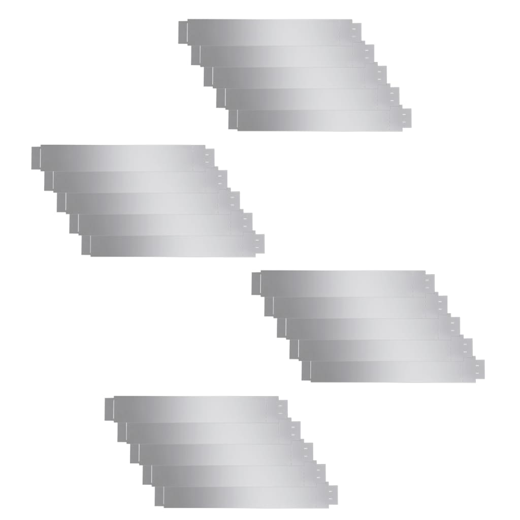 Flexible lawn edging set of 20 galvanized steel 100x14 cm