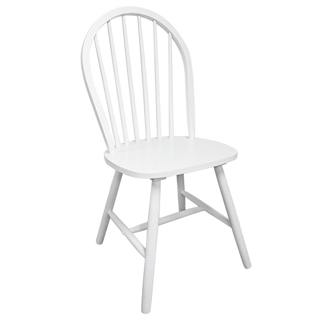 Dining chairs 4 pcs. White solid wood rubberwood