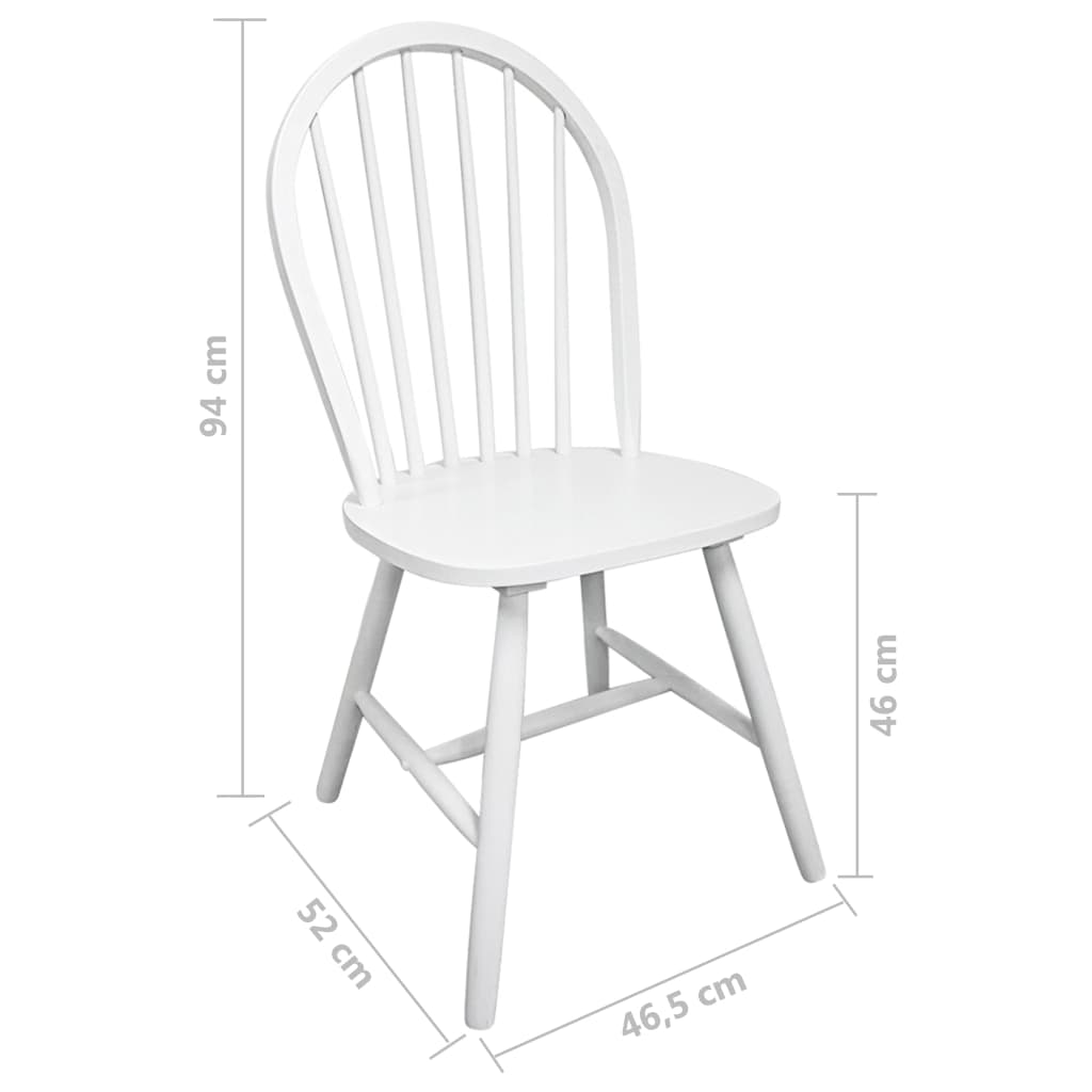 Dining chairs 4 pcs. White solid wood rubberwood