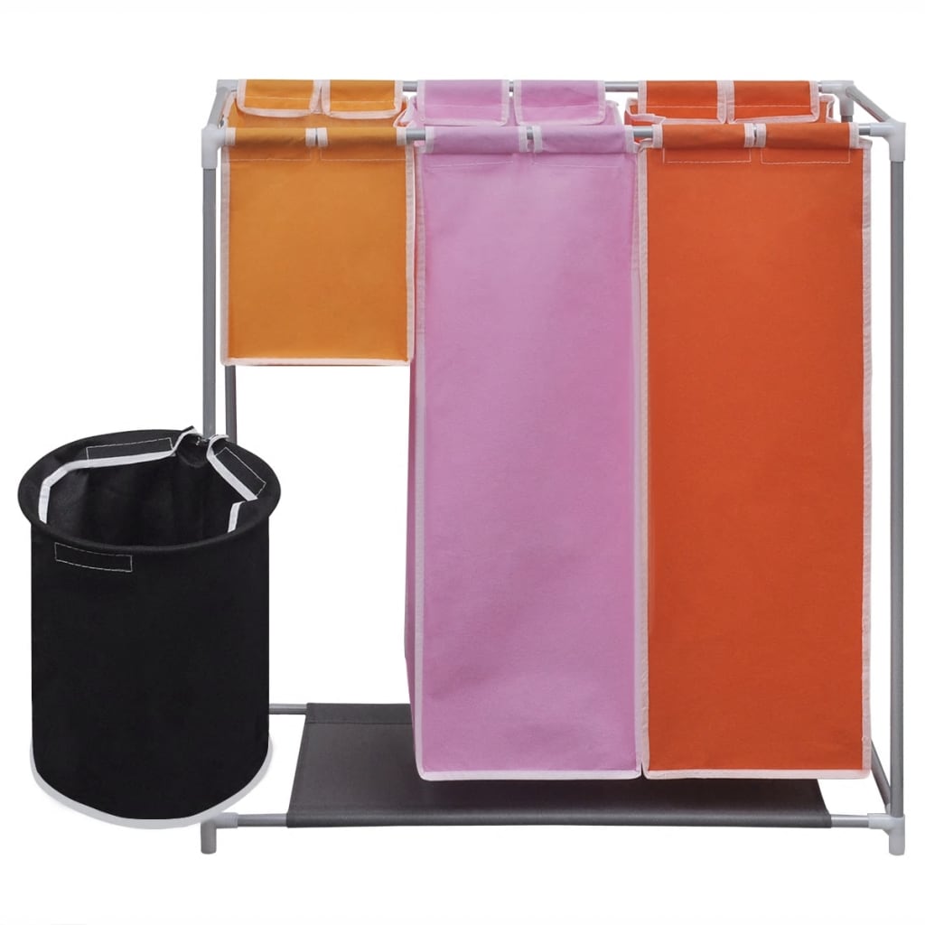3-compartment laundry basket with wash bucket