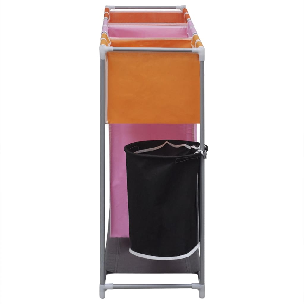3-compartment laundry basket with wash bucket