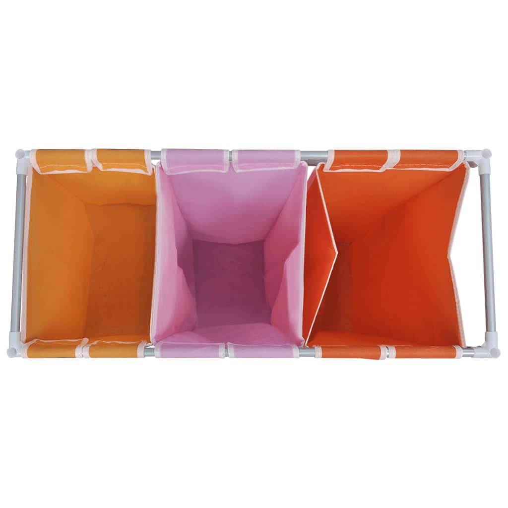 3-compartment laundry basket with wash bucket