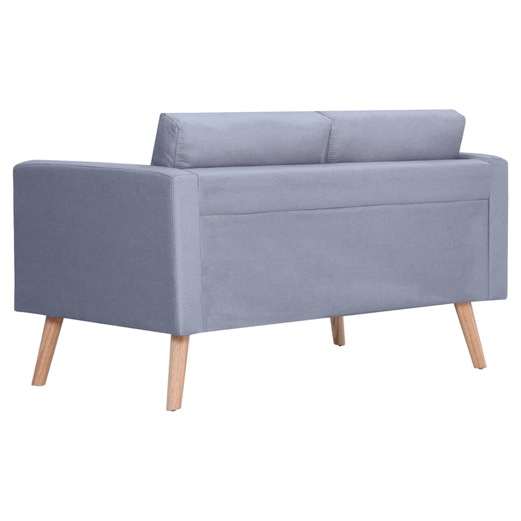 Sofa 2-Sitzer Stoff Hellgrau