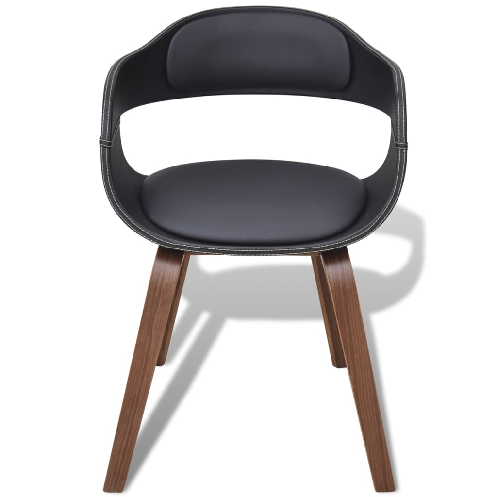 Dining chairs 4 pcs. Black bentwood and imitation leather