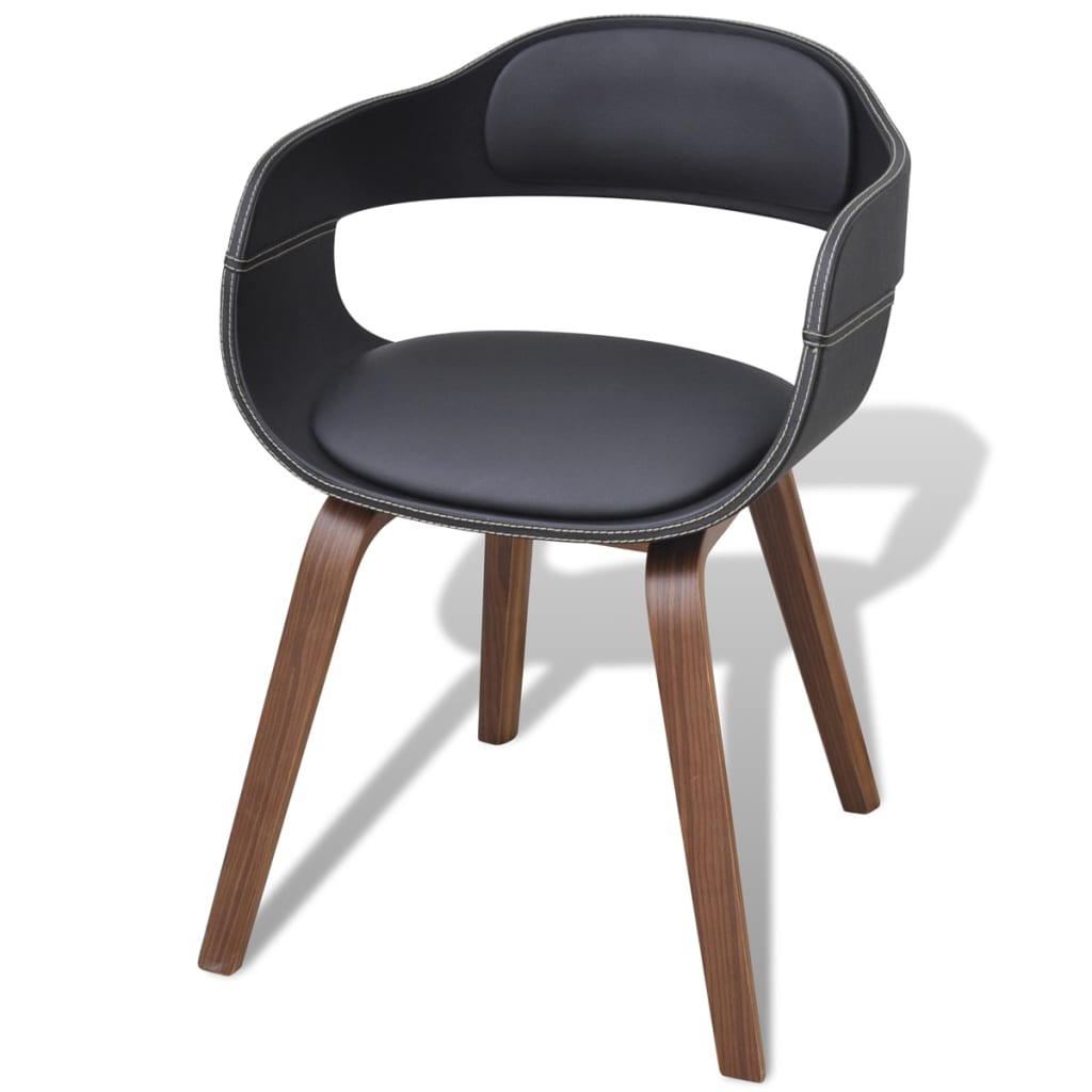 Dining chairs 4 pcs. Black bentwood and imitation leather